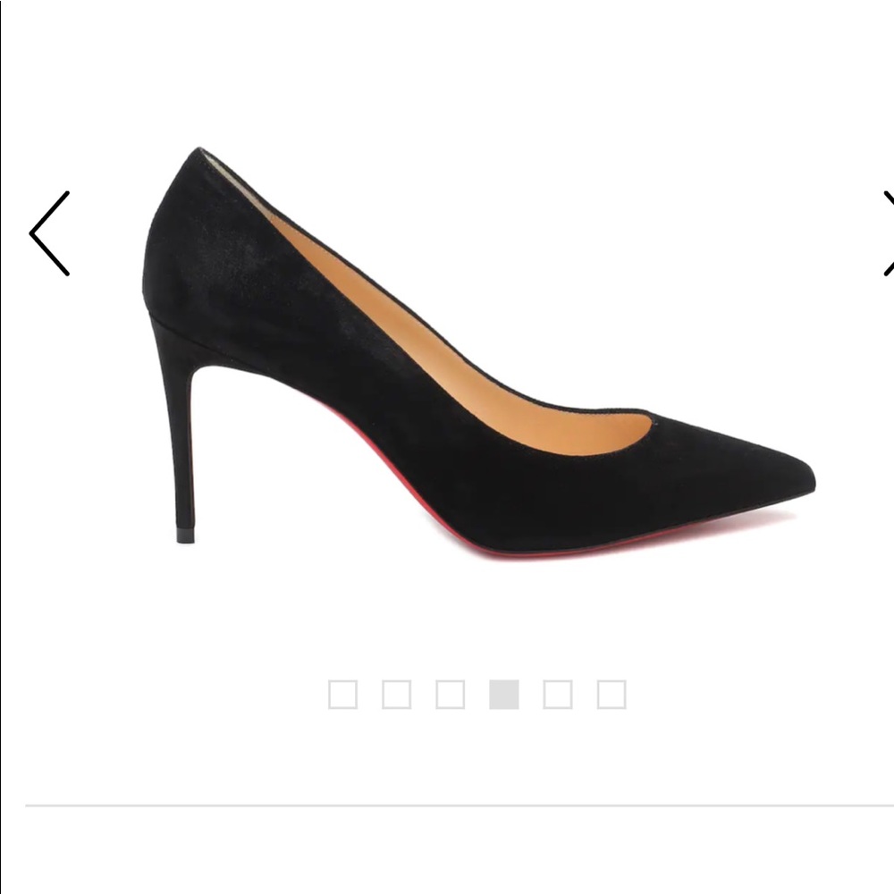 CHRISTIAN LOUBOUTIN BLACK SUEDE HEELS - Picture 4 of 13